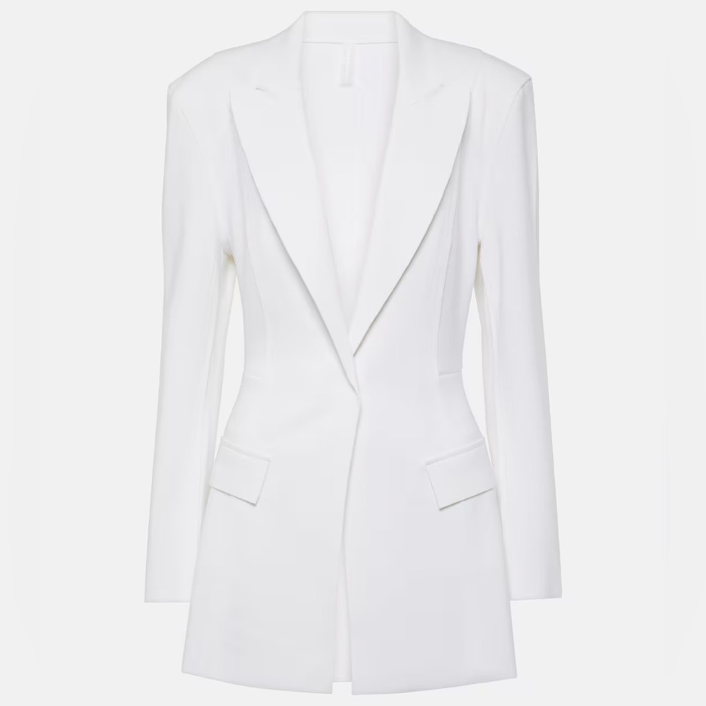 NORMA KAMALI WHITE SINGLE BREASTED BLAZER